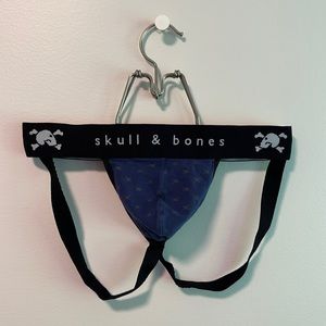 Skull & Bones, Tiny-Skull-Print Jockstrap - Navy (Medium)